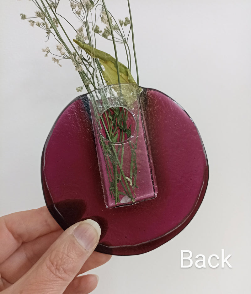 Fused glass flower pocket - for fresh or dried