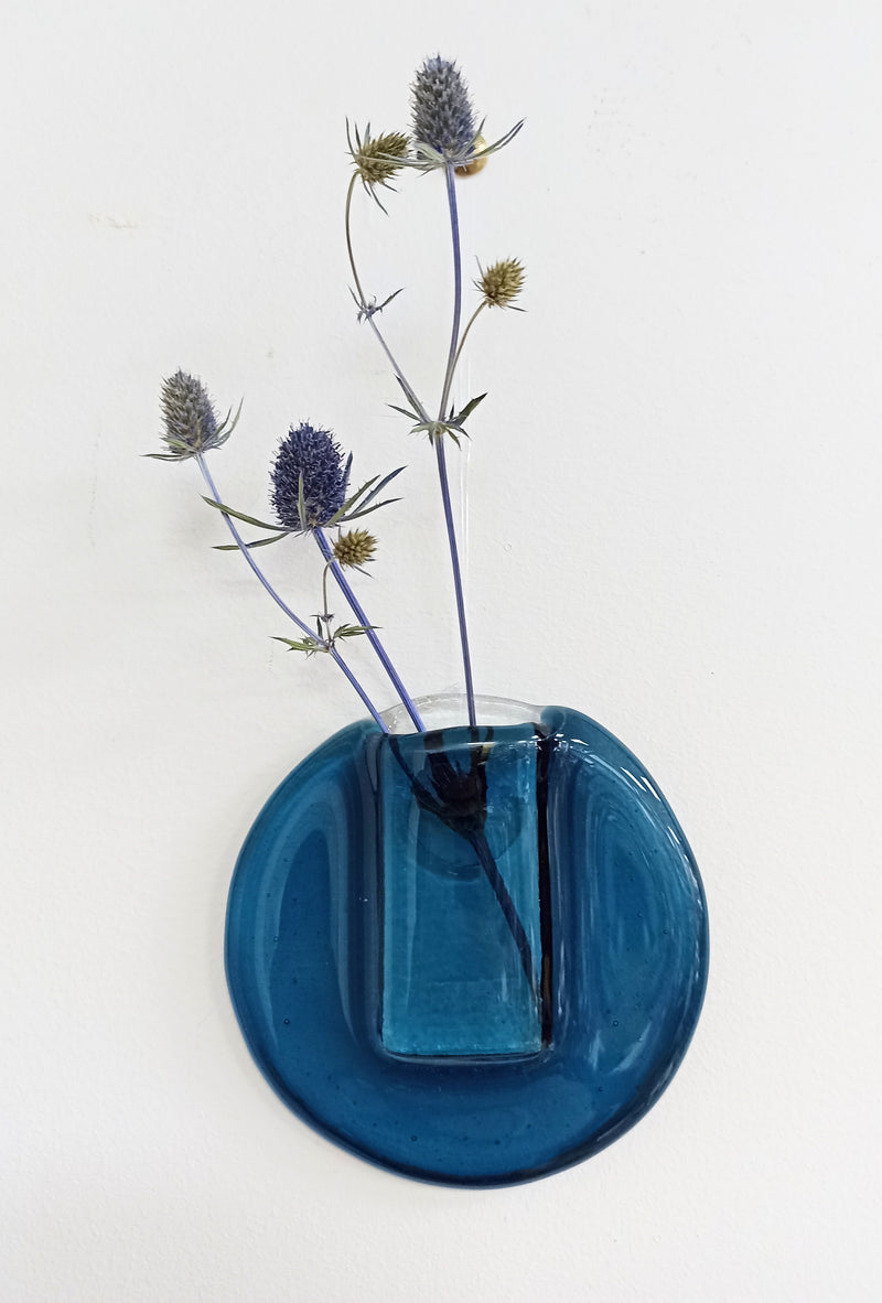 Fused glass flower pocket - for fresh or dried