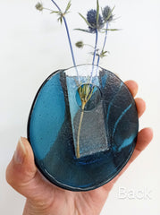 Fused glass flower pocket - for fresh or dried