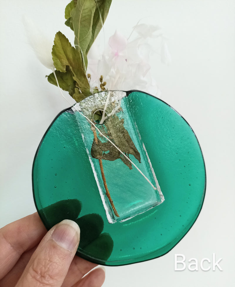 Fused glass flower pocket - for fresh or dried