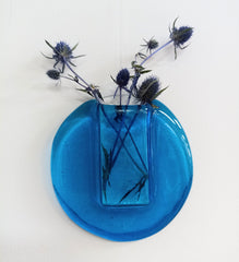 Fused glass flower pocket - for fresh or dried