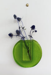 Fused glass flower pocket - for fresh or dried