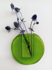 Fused glass flower pocket - for fresh or dried