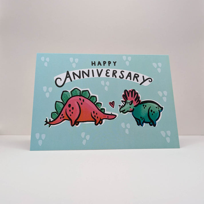 Dinosaur happy anniversary card