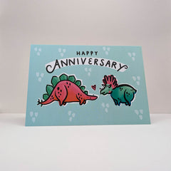 Dinosaur happy anniversary card