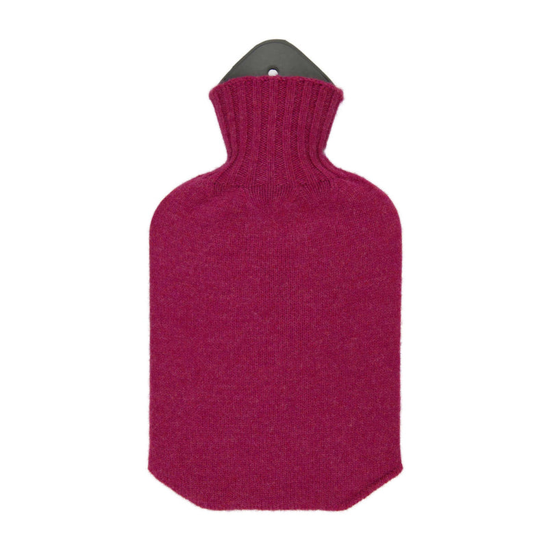 Lambswool Knit mini Hot Water Bottle - raspberry