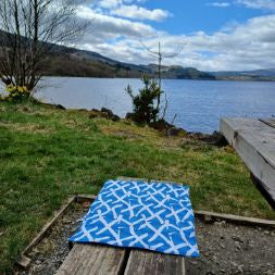 Waterproof sit mat - Scottish Saltire print