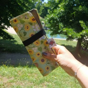 Waterproof sit mat - Bee Amongst The Sunflowers print