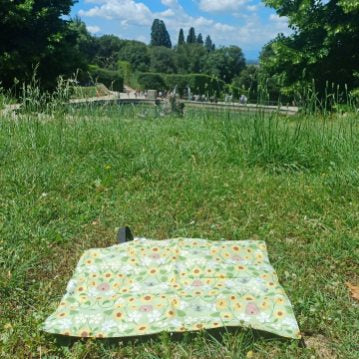 Waterproof sit mat - Bee Amongst The Sunflowers print