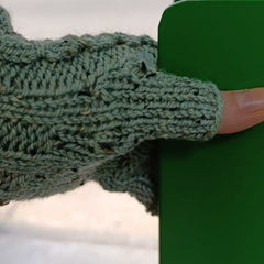 Hand knitted fingerless gloves - Column design