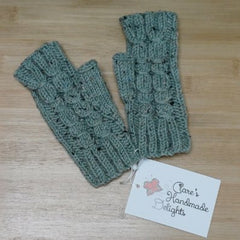 Hand knitted fingerless gloves - Column design