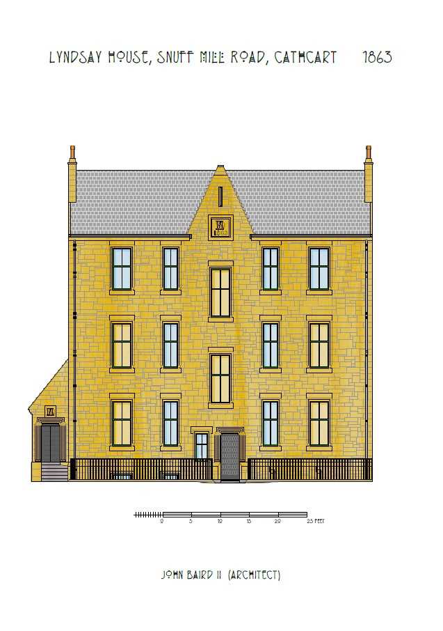 Tenement A3 print - Lyndsay House, Snuff Mill Road, Cathcart