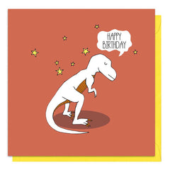 Happy birthday T-rex dinosaur card