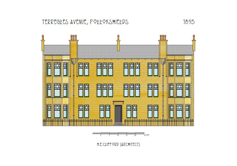 Tenement A3 print - Terregles Avenue, Pollokshields