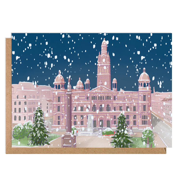 Snowy George Square Christmas card