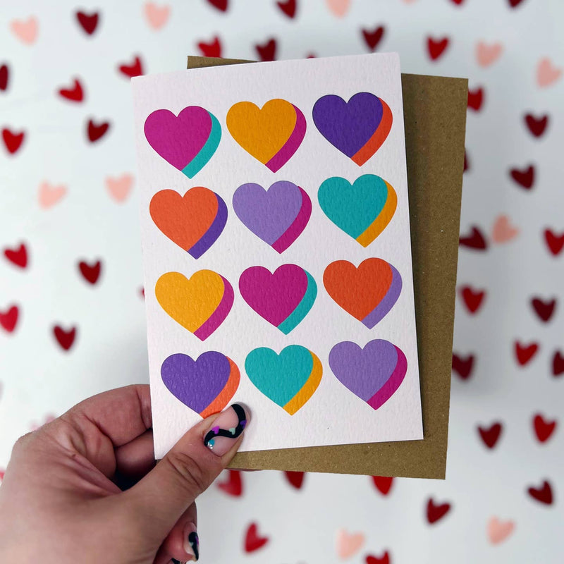 Love hearts letters card