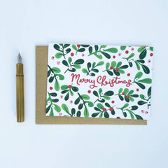 Merry Christmas mistletoe card