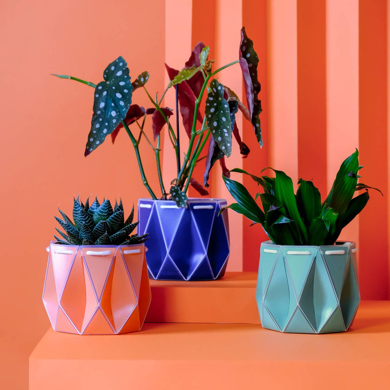 Origami plant pot (coral) - 3 sizes available