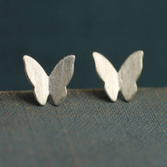 Sterling silver butterfly stud earrings