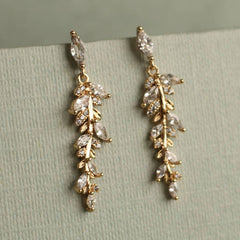 Feather fern drop earrings