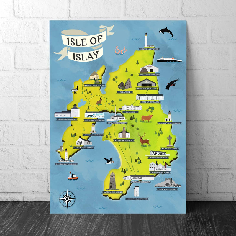 Isle of Islay A3 map poster print