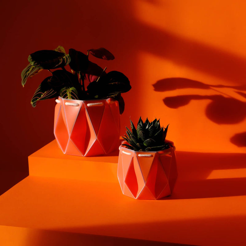 Origami plant pot (coral) - 3 sizes available