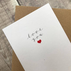 Love you heart card
