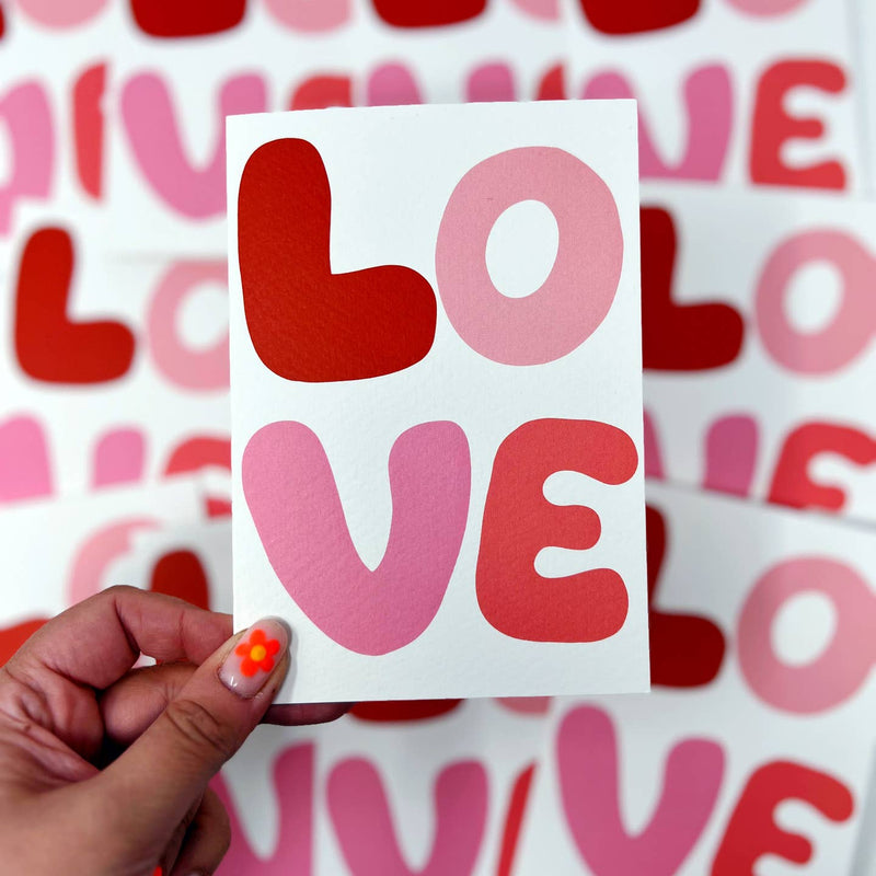 Love bubble letters card