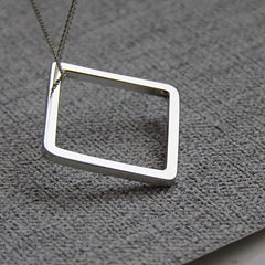 Sterling Silver simple square pendant