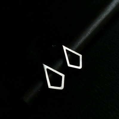 Sterling Silver diamond shape studs