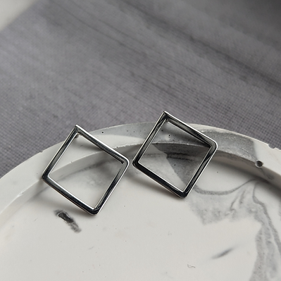 Sterling Silver simple square studs
