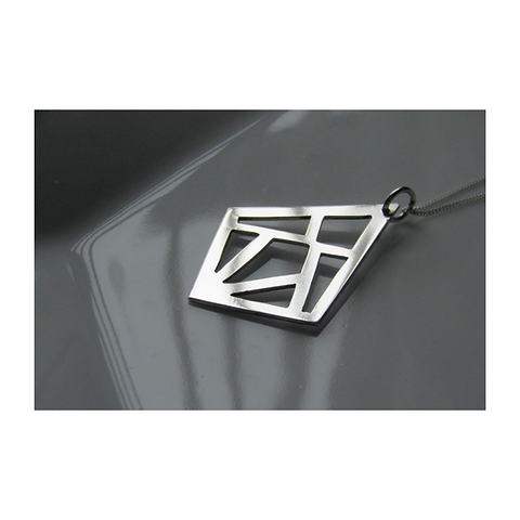 Sterling Silver Geo Diamond necklace