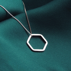 Sterling Silver simple hexagon pendant