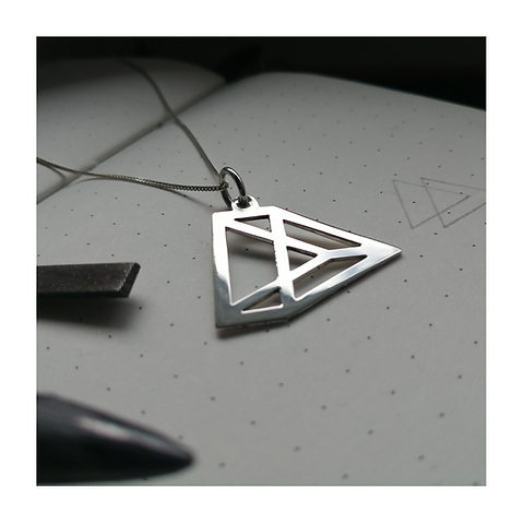 Sterling Silver illusion triangle necklace