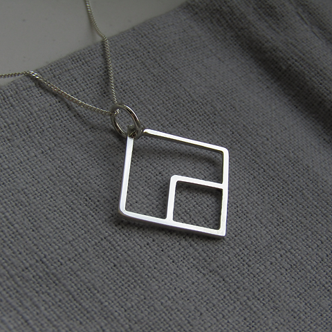 Sterling Silver squares pendant