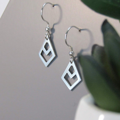 Sterling Silver Art Deco diamond hook earrings