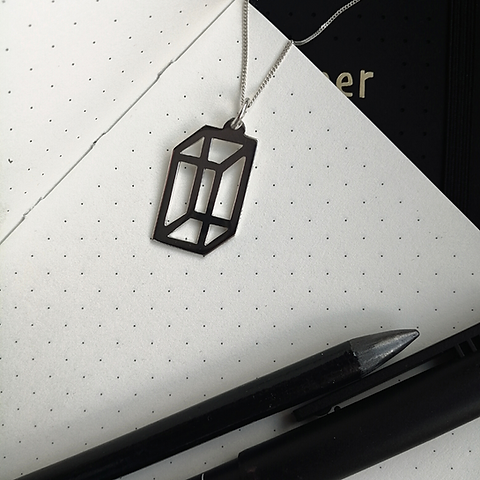Sterling Silver illusion rectangle pendant