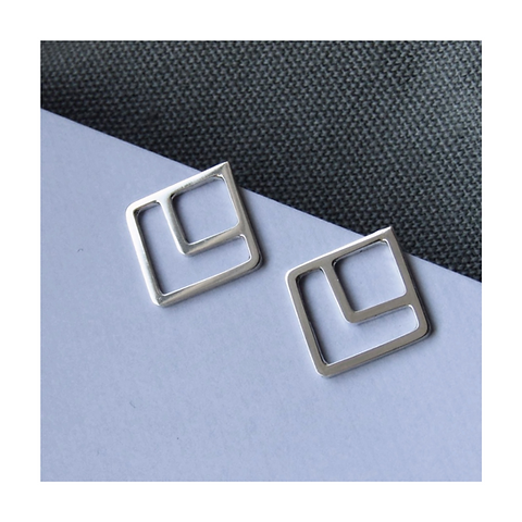 Sterling Silver squares studs