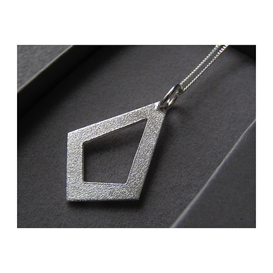 Sterling Silver frosted diamond pendant