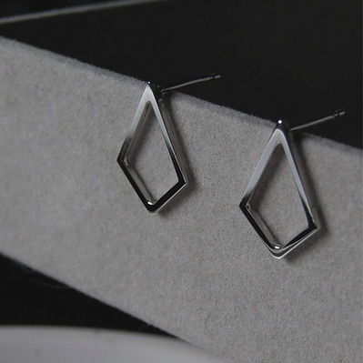 Sterling Silver diamond shape studs