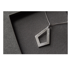 Sterling Silver frosted diamond pendant