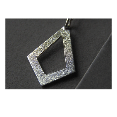 Sterling Silver frosted diamond pendant