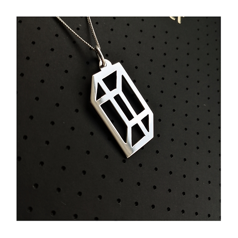 Sterling Silver illusion rectangle pendant