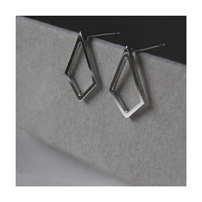 Sterling Silver diamond shape studs