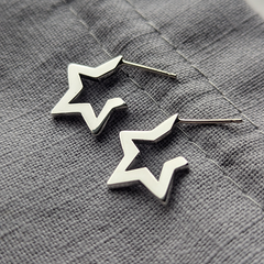 Sterling silver star hoops