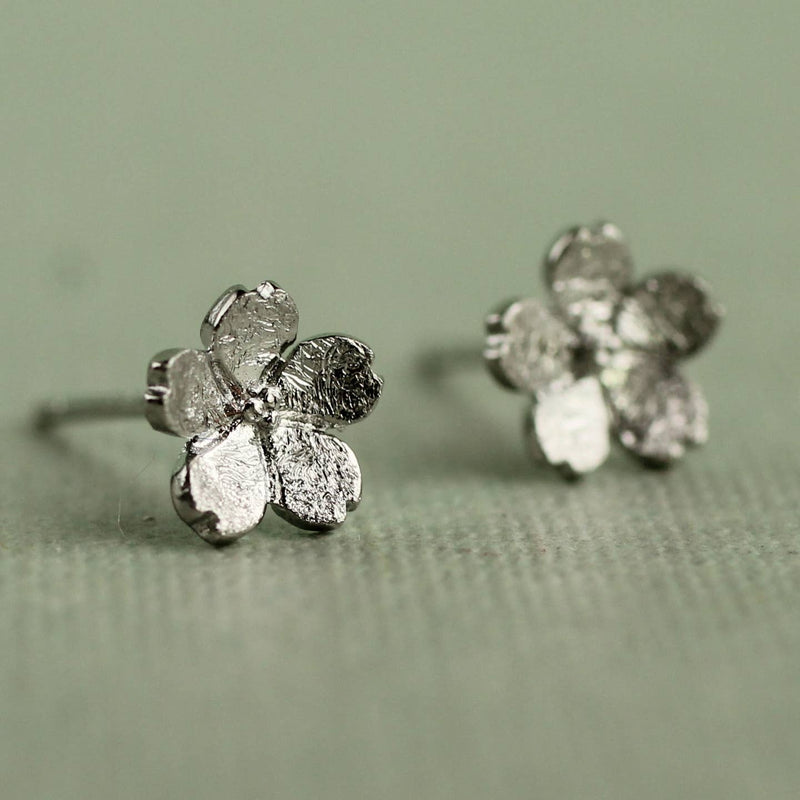 Forget-me-not sterling silver stud earrings