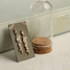 Feather fern drop earrings