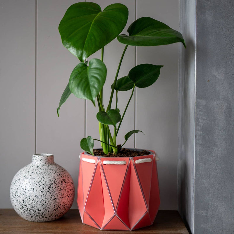 Origami plant pot (coral) - 3 sizes available