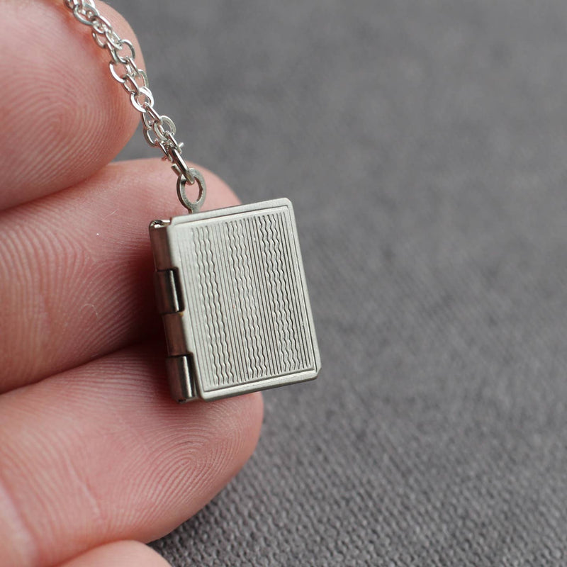 Book locket necklace (with hidden pages inside!)