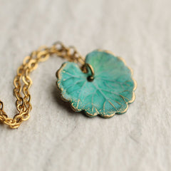 Turquoise leaf necklace